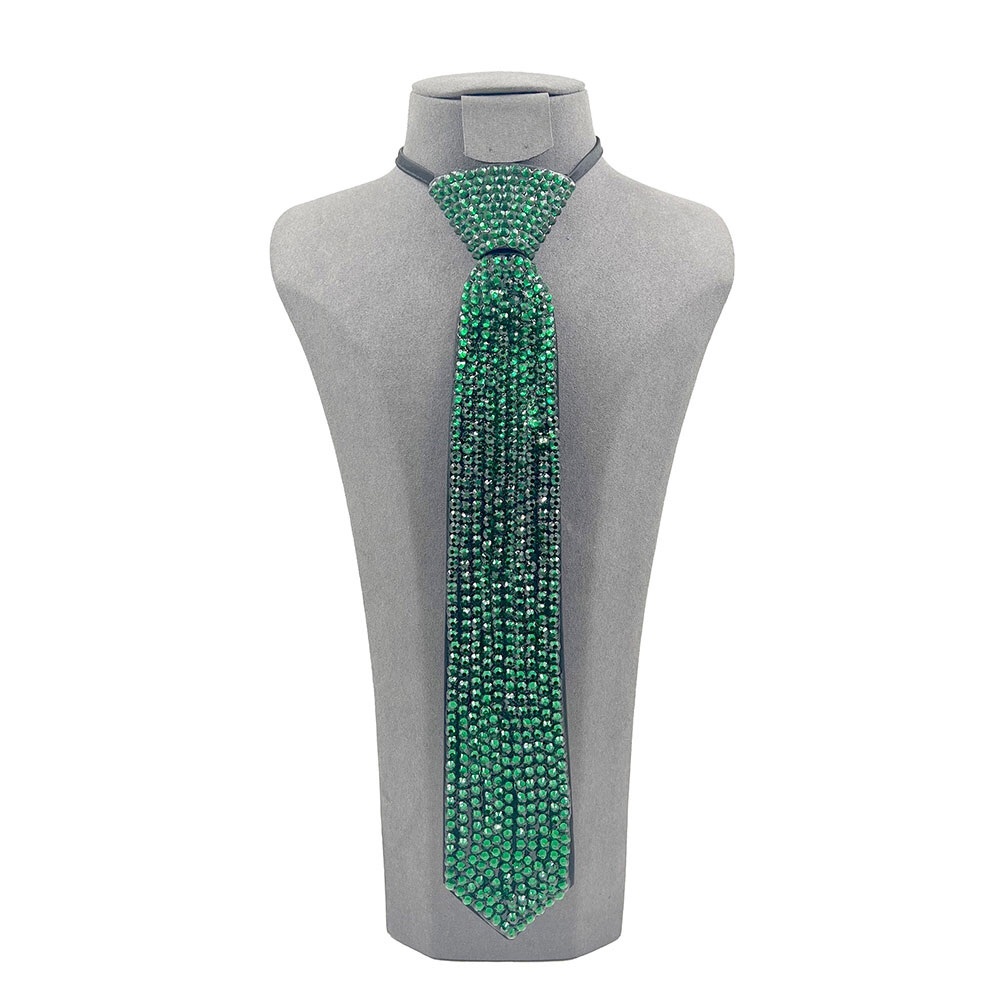 Rhinestone Bling Neck Tie Statement Necklace